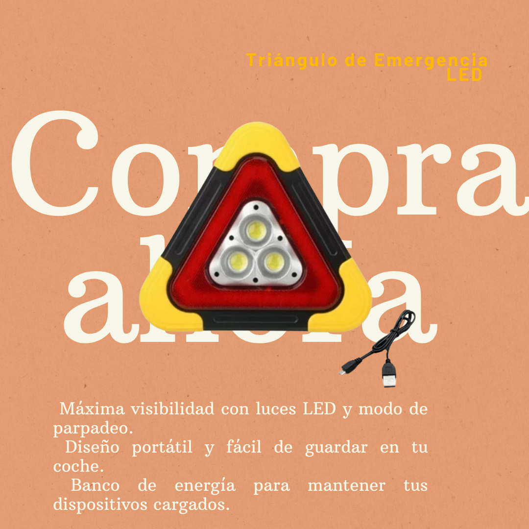 LINTERNA TRIANGULAR LED SOS 18X4CM